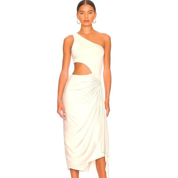L'academie Lara Midi Dress in Off White NWOT Size Small - Picture 1 of 4